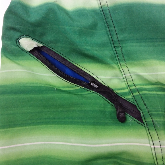 Billabong Platinum-X Board Shorts Drawstring Blue Green Striped Recycler Series - Picture 2 of 10